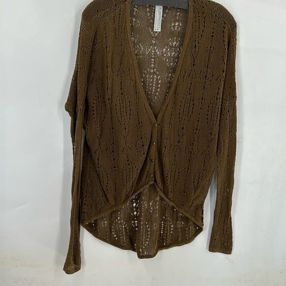 Free People Women's Green Drop Tail Hem Lightweight Cardigan Size XS - Picture 1 of 11